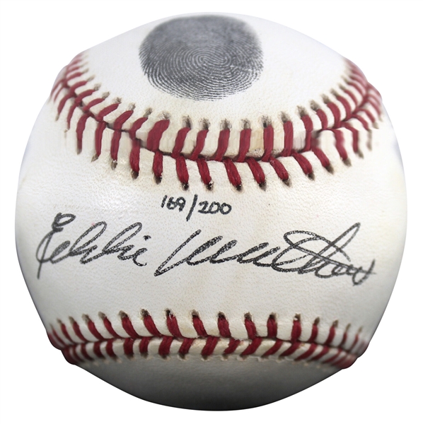Eddie Mathews Signed Limited Edition ONL Baseball with Original Thumbprint in Custom Display (Beckett/BAS COA)