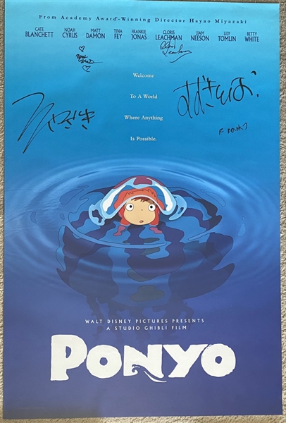 Extremely Rare Cast Signed Disney’s Ponyo 27 x 40 Poster by Director Hayao Miyazaki (Third Party Guaranteed)