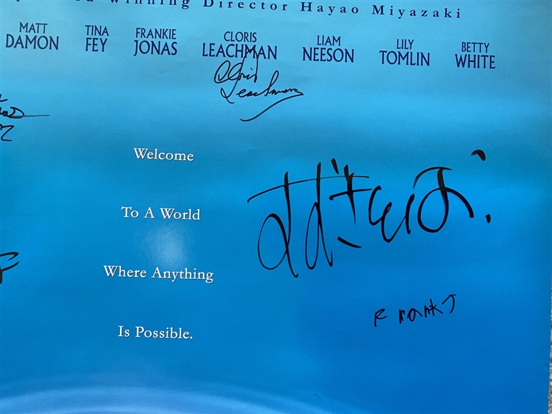 Extremely Rare Cast Signed Disney’s Ponyo 27 x 40 Poster by Director Hayao Miyazaki (Third Party Guaranteed)