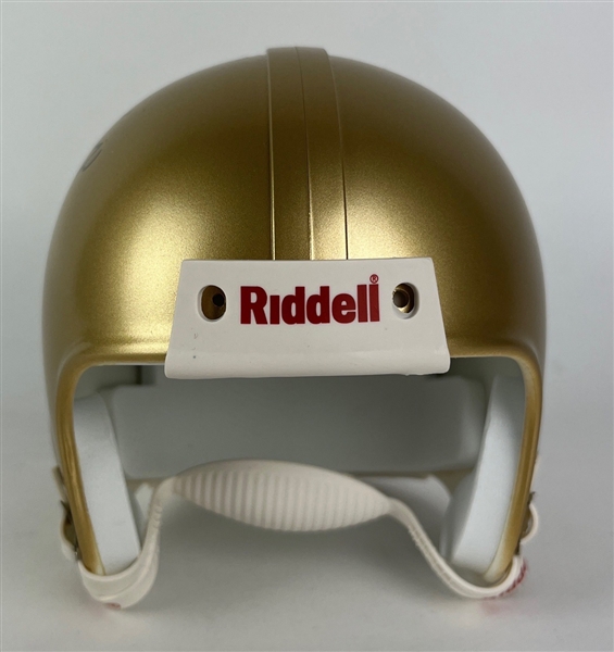Y. A. Tittle Signed Riddell Gold Mini Helmet (JSA)