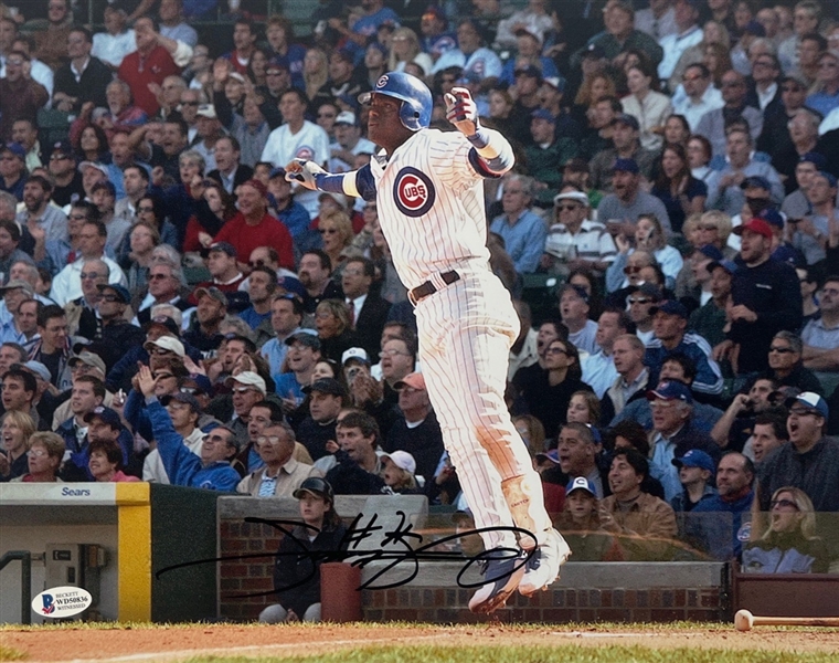 Sammy Sosa Signed 11" x 14" Color Photo (Beckett/BAS Witnessed)