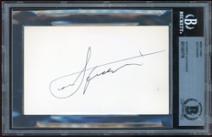 Joe Frazier Signed 3" x 5" Index Card (Beckett/BAS Encapsulated)