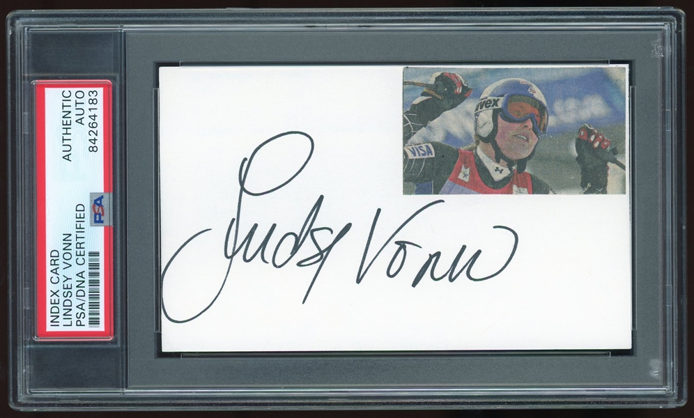 Lindsey Vonn Signed 3" x 5" Index Card (PSA/DNA Encapsulated)