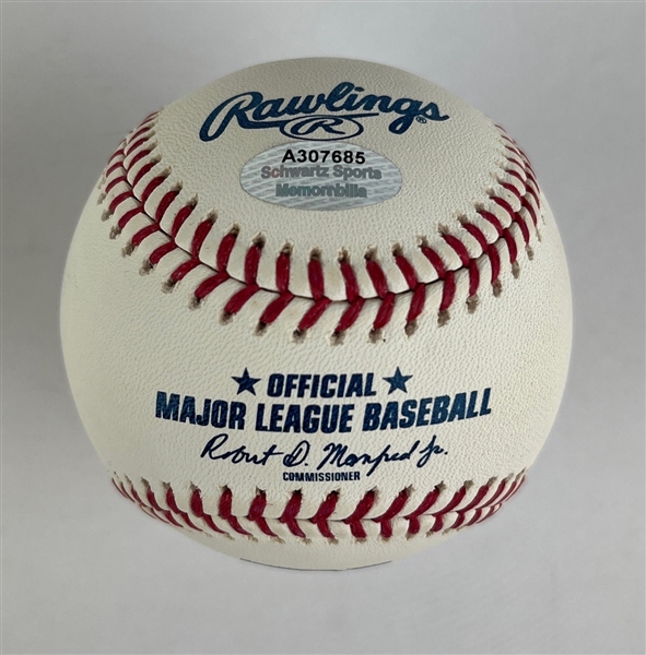 Lori Petty Signed OML Baseball (Schwartz Sports Sticker)
