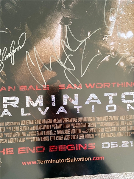 Epic Terminator Salvation Cast signed poster (Bale, Worthington, Yelchin & More)(Third Party Guaranteed)