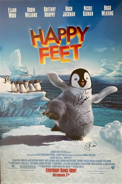 Happy Feet 27 x 40 Original Poster Signed by Robin Williams (Third Party Guaranteed)