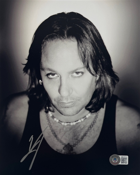 Motley Crue: Vince Neil Signed 8 x 10 B&W Photograph (Beckett/BAS)
