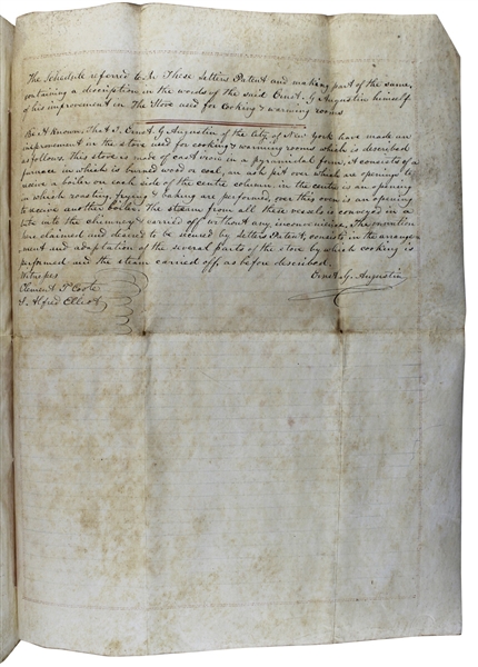 President Andrew Jackson Signed Patent Document for Improvements to The Stove (Beckett/BAS LOA)