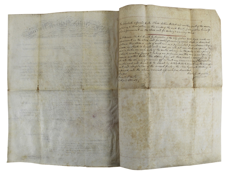 President Andrew Jackson Signed Patent Document for Improvements to The Stove (Beckett/BAS LOA)