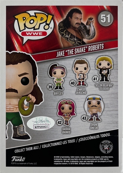 Jake The Snake Roberts Signed WWE Funko Pop #51 (JSA)