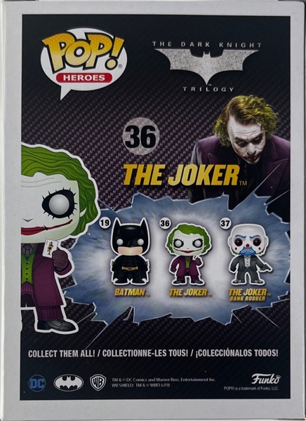 The Dark Knight: Aaron Eckhart Signed 'The Joker' Funko Pop #36 (JSA)