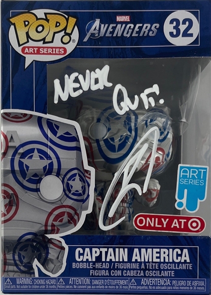 Avengers: Robert ONeill Signed Captain America Art Series Funko Pop #32 (PSA/DNA Sticker Only)