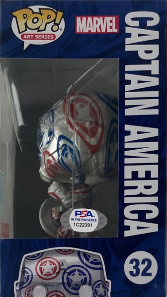 Avengers: Robert O'Neill Signed Captain America Art Series Funko Pop #32 (PSA/DNA Sticker Only)