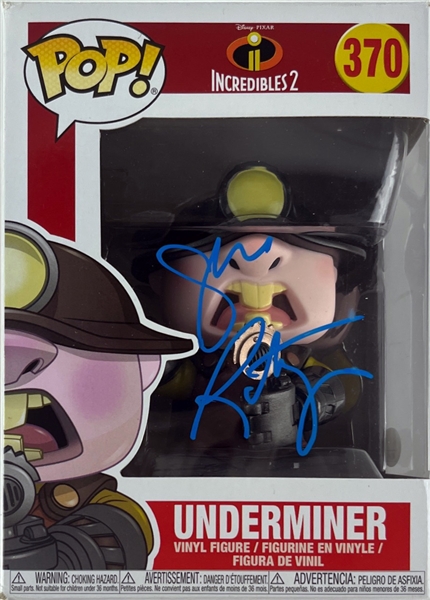 Incredibles 2: John Ratzenberger Signed Underminder Funko Pop #370 (JSA)