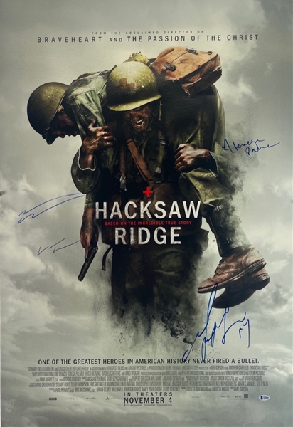Hacksaw Ridge: RARE Full Cast Signed Original Movie Poster w/ Gibson, Vaughn, & More! (Beckett/BAS LOA)