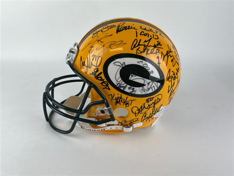 1996 Super Bowl Champions Green Bay Packers Team Signed Helmet (42/Sigs) (Beckett/BAS LOA) 