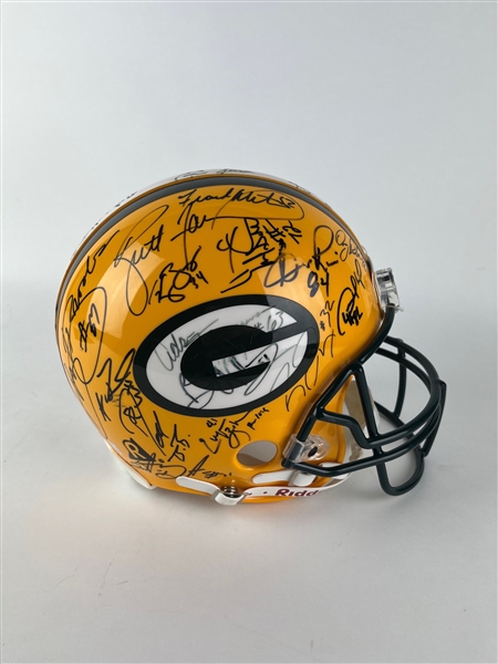 1996 Super Bowl Champions Green Bay Packers Team Signed Helmet (42/Sigs) (Beckett/BAS LOA) 