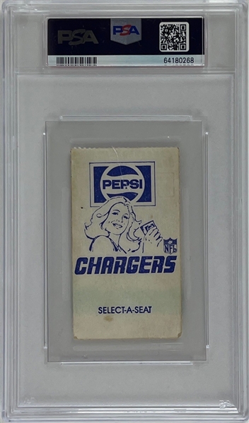 1978 Chargers VS. Raiders Holy Roller Game Ticket Stub (PSA/DNA Encapsualted)