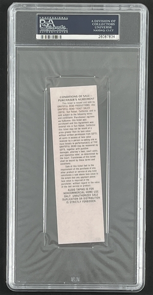Original 1993 Grateful Dead Concert Ticket @ Oakland Coliseum (PSA/DNA Encapsulated)