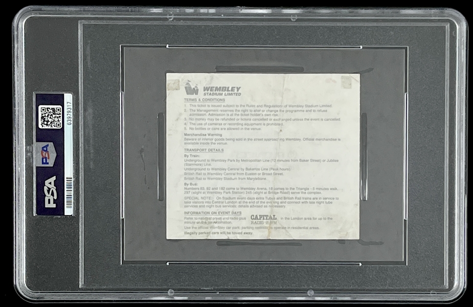 Madonna Original 1990 Blonde Ambition Tour @ Wembley Stadium Ticket Stub (PSA/DNA Encapsulated)