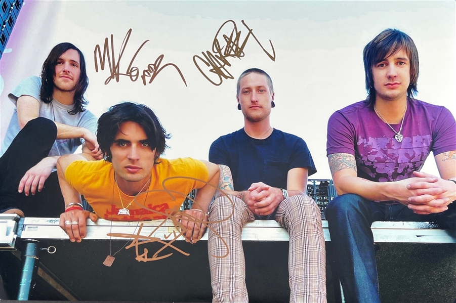All American Rejects: Lot of 2 Group Signed Color Photos (3 Sigs EA.)(Third Party Guaranteed)