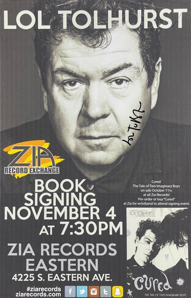The Cure: Lol Tolhurst Autographed Book Signing Event Poster (Third Party Guaranteed)