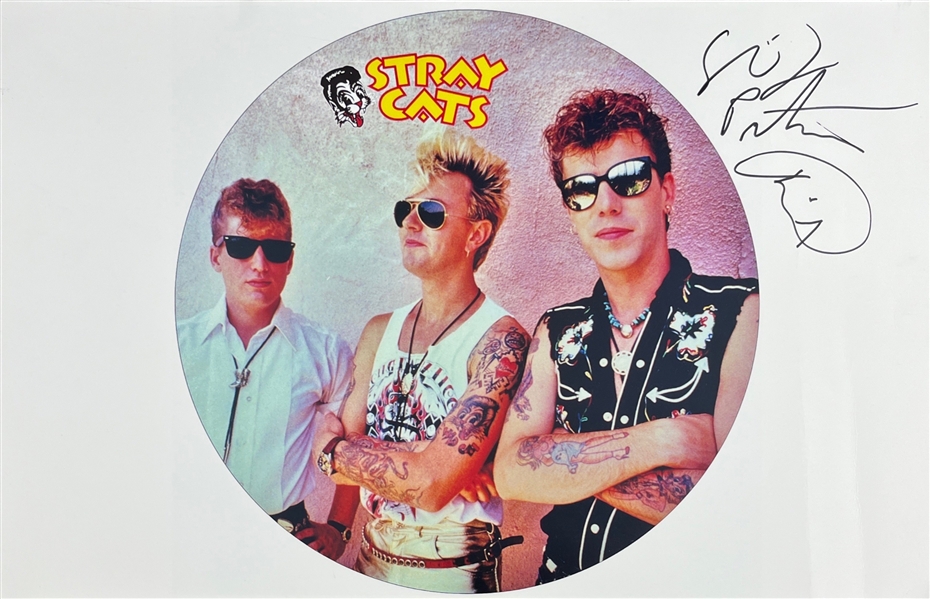 Stray Cats: Slim Jim Phantom Signed 17 x 11 Photograph (Third Party Guaranteed)