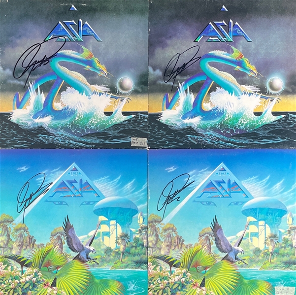 Asia: Lot of 4 Geoff Downes Signed Album Covers (Third Party Guaranteed)