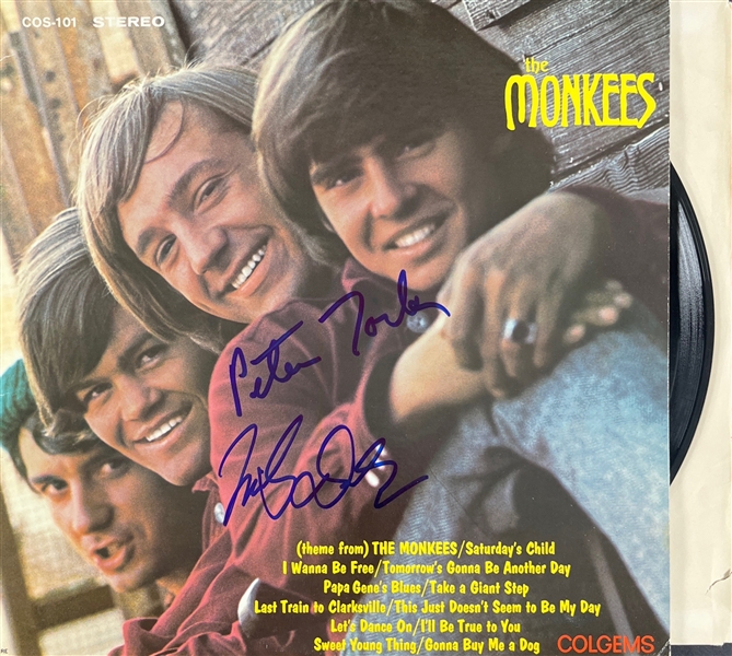The Monkees: Peter Tork & Micky Dolenz Signed Album Cover w/ Vinyl (Third Party Guaranteed)