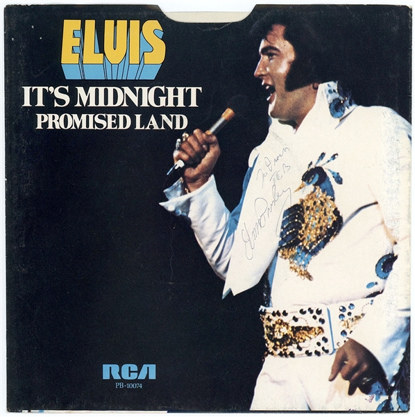 Elvis Presley’s 1974 Signed “Promised Land” RCA 45 RPM (Roger Epperson/REAL LOA) 