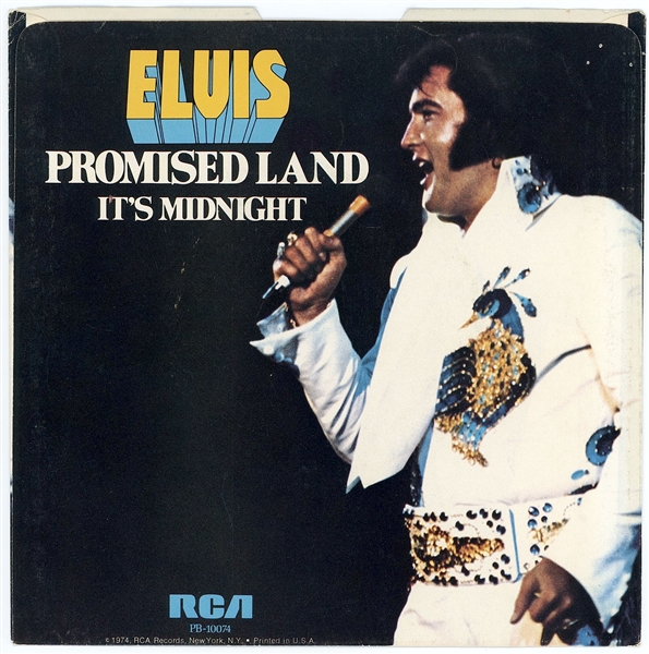 Elvis Presley’s 1974 Signed “Promised Land” RCA 45 RPM (Roger Epperson/REAL LOA) 