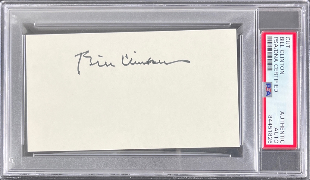 President Bill Clinton Signed Index Card (Beckett/BAS Encapsulated)