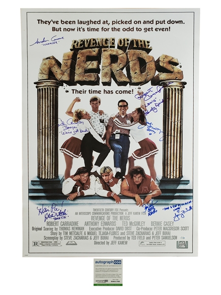 Revenge Of The Nerds: Cast Signed Full Size 27 x 40 Exact Proof Movie Poster (7 Sigs)(ACOA Witness)