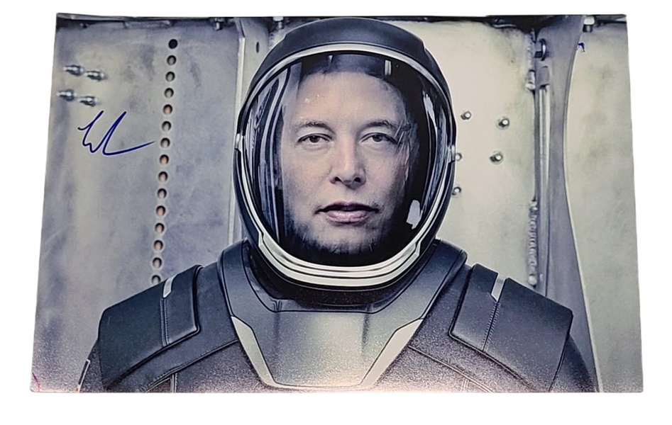 Elon Musk Autographed 12 x 18 SpaceX Tesla Photo (ACOA LOA) 