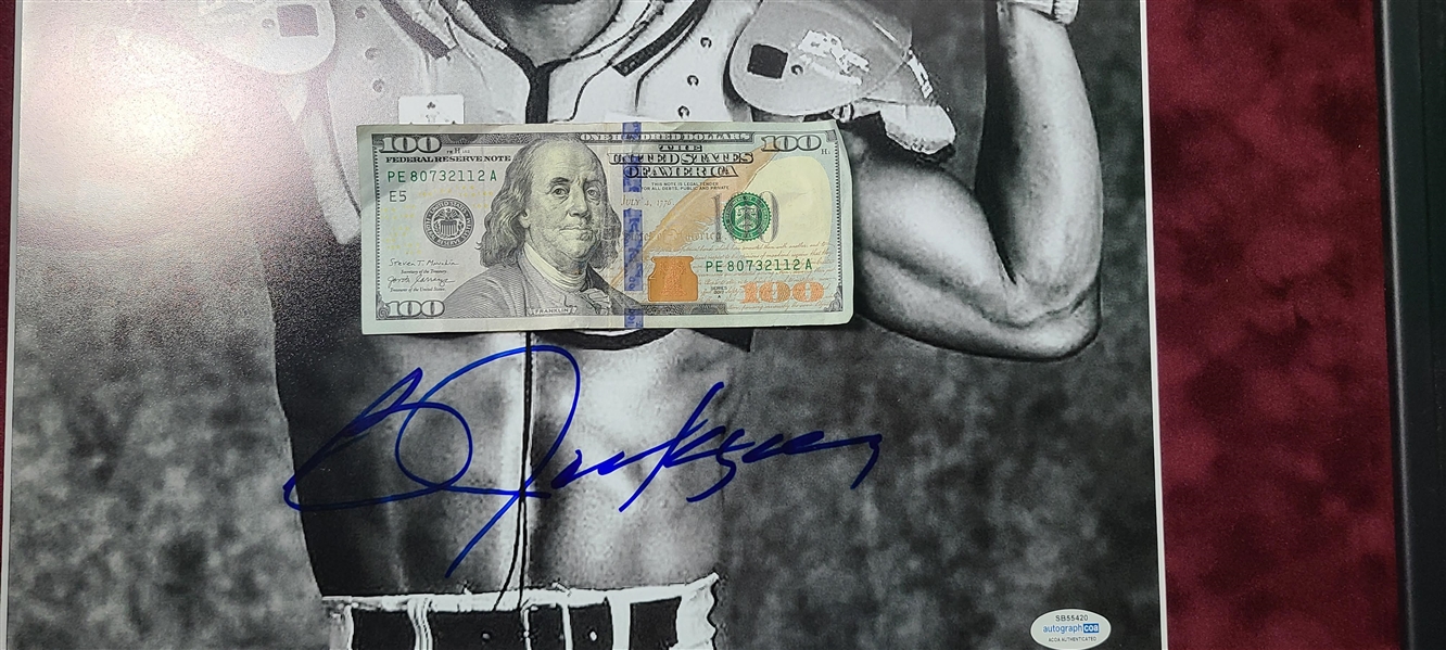 Bo Jackson Signed & Framed 16 x 20 Nike Bat Photograph (ACOA)
