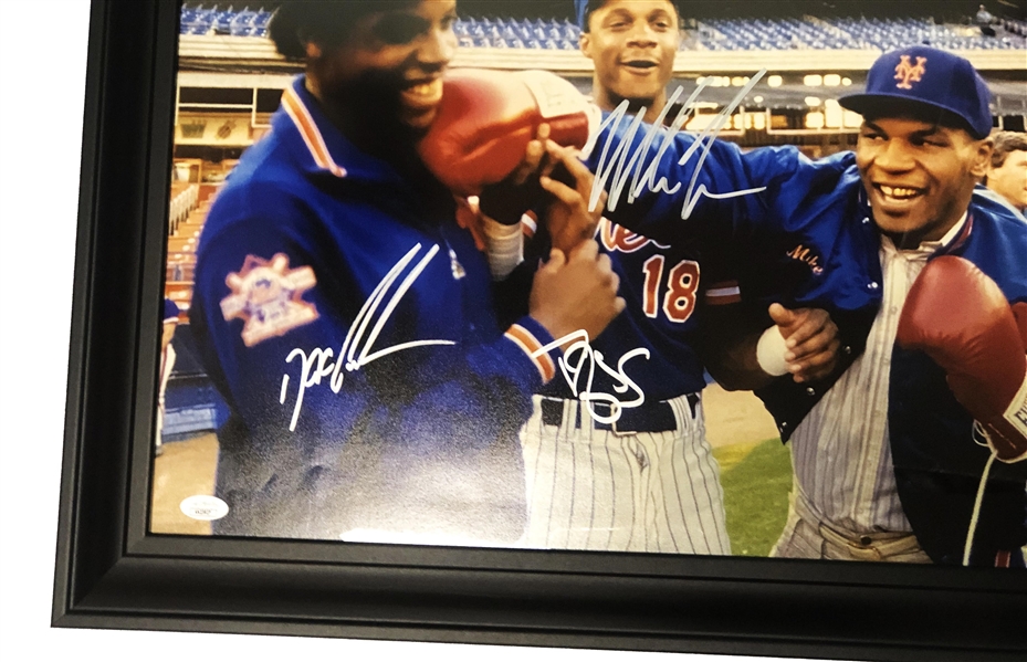 Mike Tyson, Dwight Gooden, & Darryl Strawberry Signed & Framed Cocaine Cowboys Photo (JSA)