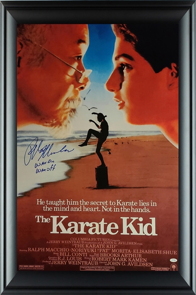 Ralph Macchio Signed Danielsan The Karate Kid Framed Full Size Poster (ACOA WITNESS)