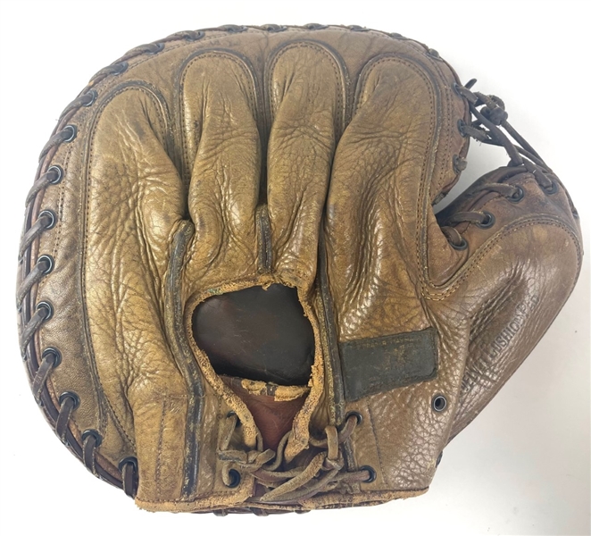Set of 2: Vintage 1940s Leather Baseball Catchers Mitts, Mickey Owen !