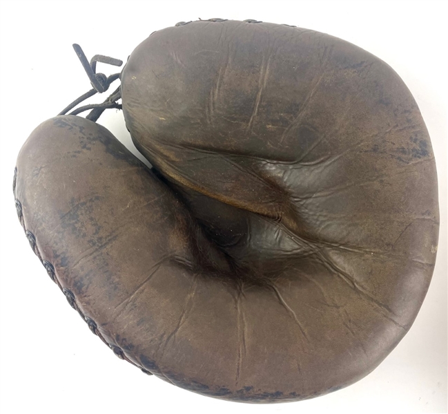 Set of 2: Vintage 1940s Leather Baseball Catchers Mitts, Mickey Owen !