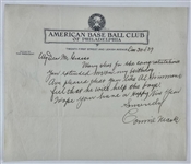 Connie Mack Signed & Handwritten Letter dated 12/30/1939 (Beckett/BAS)
