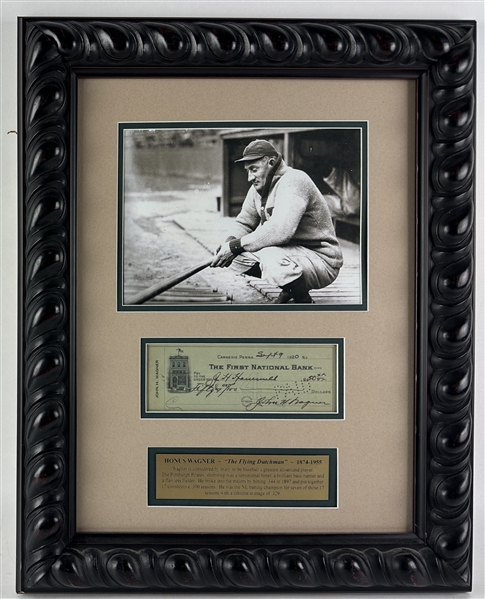 The Flying Dutchman: Honus Wagner Signed Check Display (Beckett/BAS)