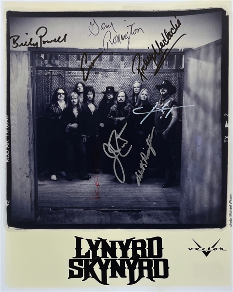 Lynyrd Skynyrd Multi-Signed 8 x 10 Vector Promo Photo (8 Sigs)(Beckett/BAS LOA)
