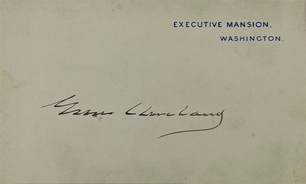 Grover Cleveland Signed Executive Mansion Card (Beckett/BAS LOA)