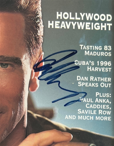 Arnold Schwarzenegger Signed Cigar Aficionado Magazine Cover in Custom Framing (JSA LOA)