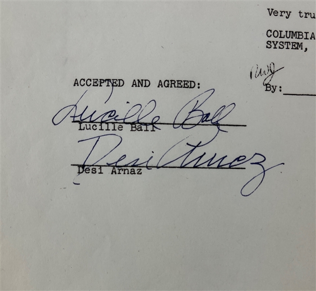 Lucille Ball & Desi Arnaz Signed 1957 CBS Contract (Beckett/BAS)(PSA ALOA)