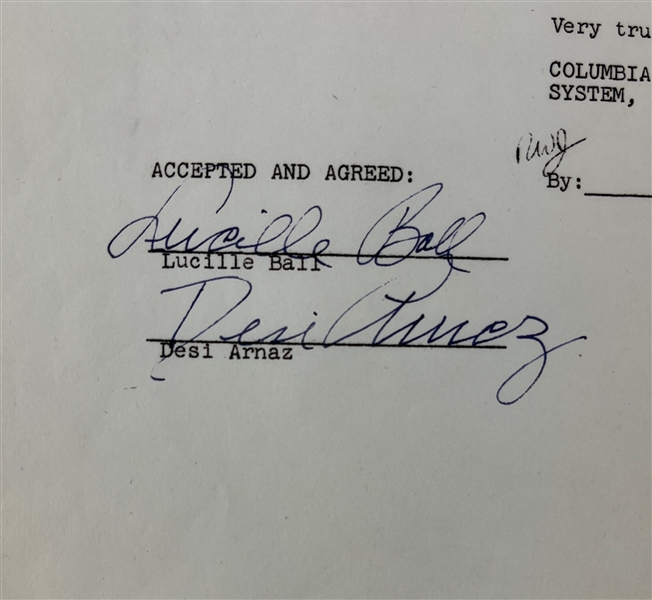 Lucille Ball & Desi Arnaz Signed 1957 CBS Contract (Beckett/BAS)(PSA ALOA)