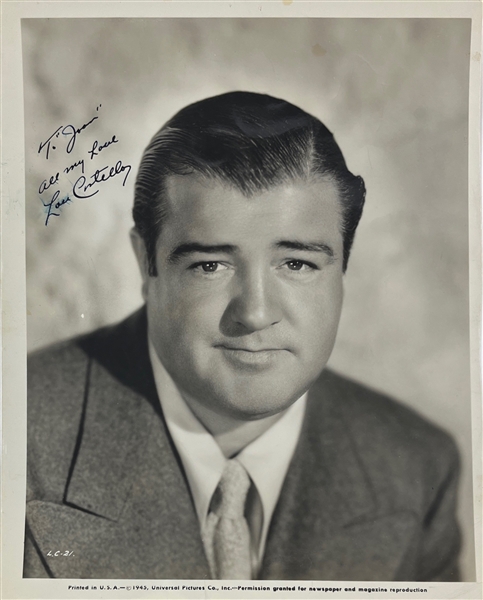 Lou Costello Signed & Inscribed 8 x 10 Photograph (Beckett/BAS LOA)