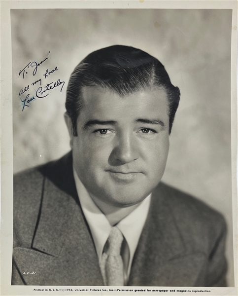 Lou Costello Signed & Inscribed 8" x 10" Photograph (Beckett/BAS LOA)