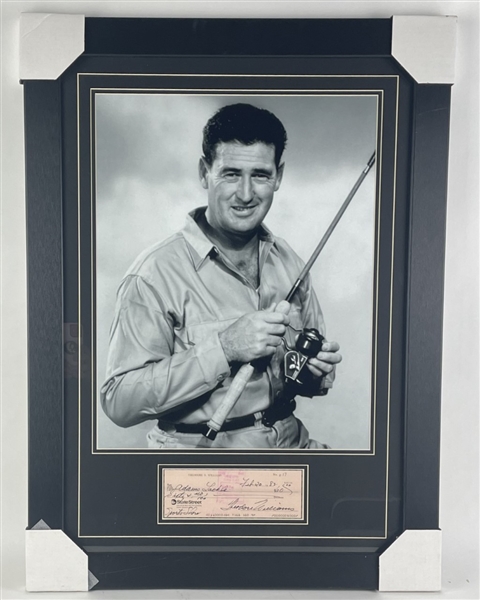 Ted Williams Signed Check, Nicely Matted & Framed (Beckett/BAS) 