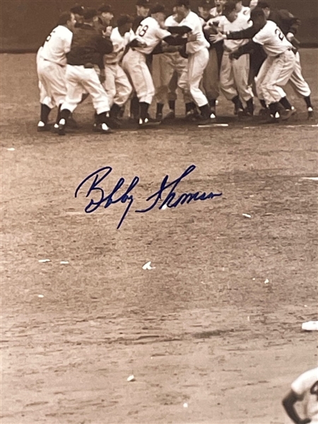 The Shot Heard Around the World: Thompson & Branca Signed Photo, Matted & Framed (JSA)